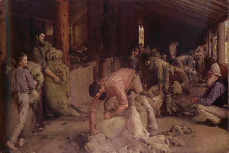 Tom roberts Shearing the rams oil painting image
